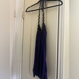 Dynamite Purple and Brown Beaded Halter Top